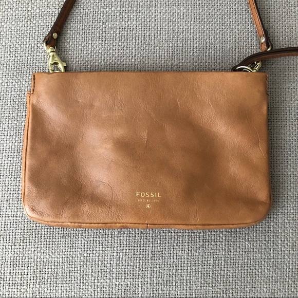 Fossil Handbags - Fossil Small Tan Crossbody Clutch